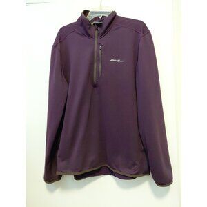 Eddie Bauer Shirt Men's Resolution Long Sleeve 1/4 Zip XL Purple